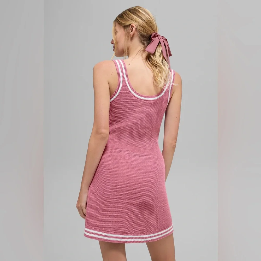 ALO Yoga Tennis Club Sweater Knit Dress size small pink wild rose - Picture 4 of 10